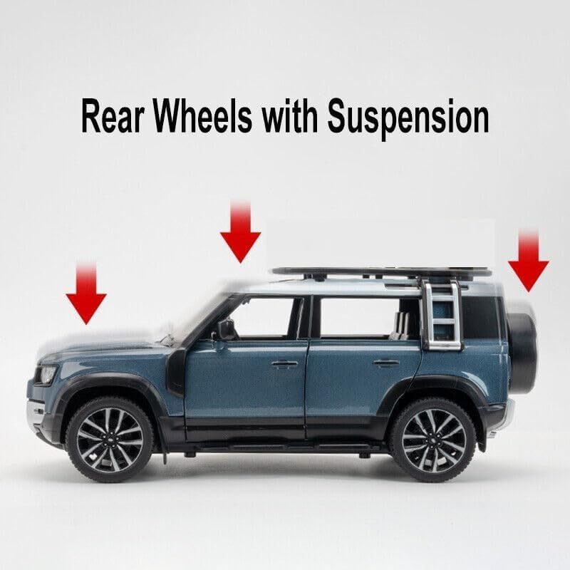 Umadiya® Range Rover Defender 1:32 Scale Model Car Exclusive Alloy Metal Pull Back Die-cast Car Metal Pullback Toy car with Openable Doors & Light Music Best Gifts Toys Kids【Colors as Per Stock】 - Image 5