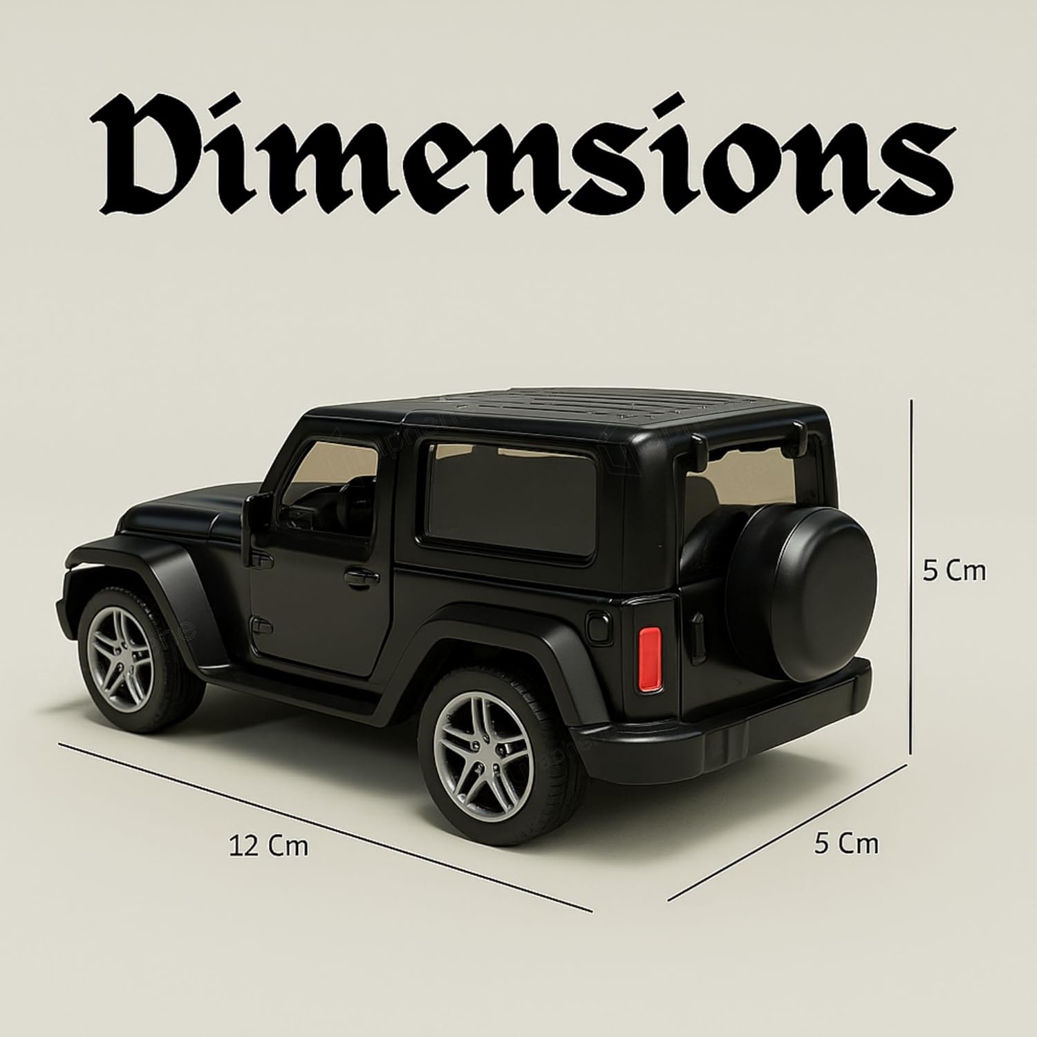 GRAPHENE 1:32 Scale DieCast Metal Toy Car Pull Back Action Openable Doors 4x4 Thar/Jeep Premium Car Toy Light Music for Kids Realistic Miniature Model Best Gift 2+yrs Girls Boys Random Colors - Image 2
