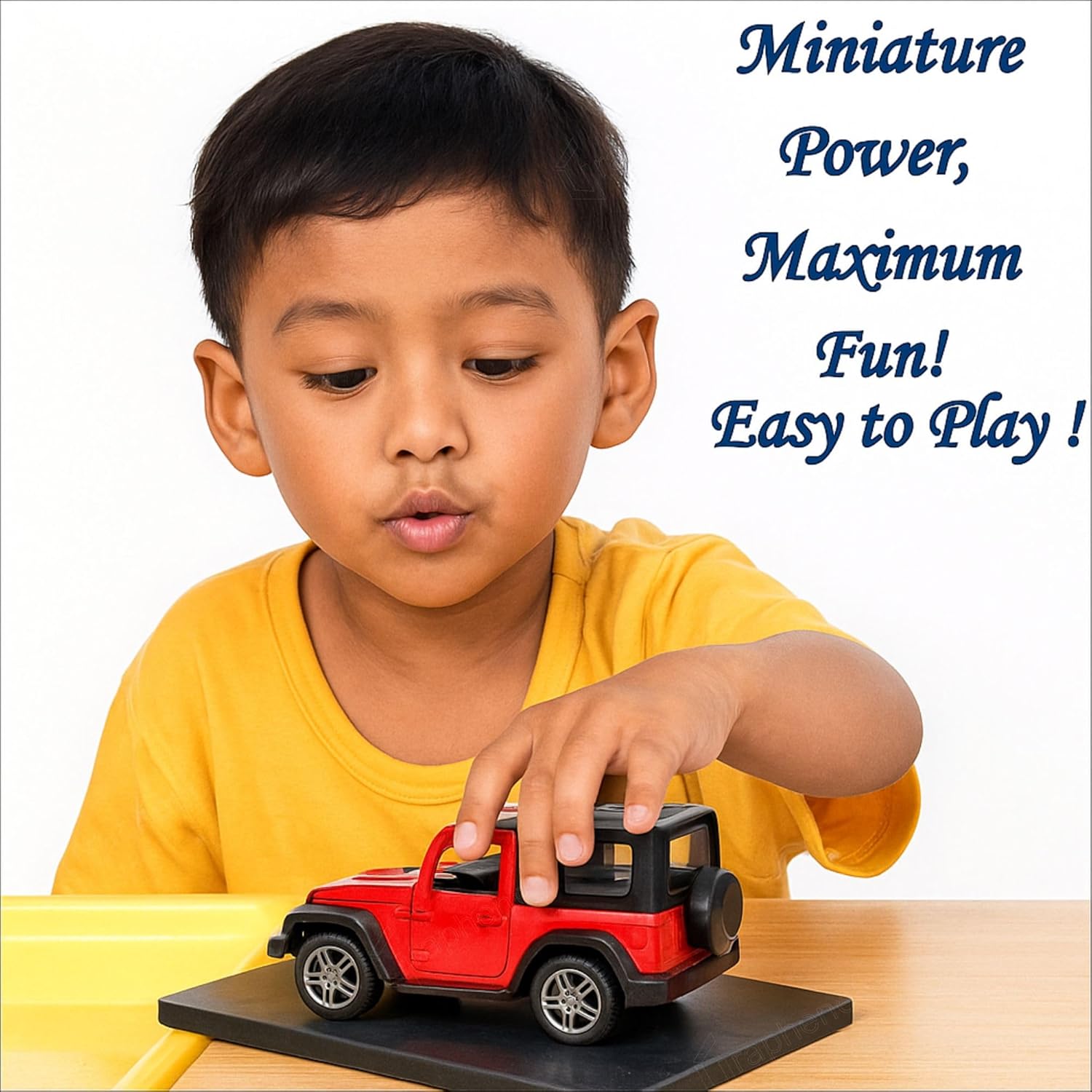 GRAPHENE 1:32 Scale DieCast Metal Toy Car Pull Back Action Openable Doors 4x4 Thar/Jeep Premium Car Toy Light Music for Kids Realistic Miniature Model Best Gift 2+yrs Girls Boys Random Colors - Image 5