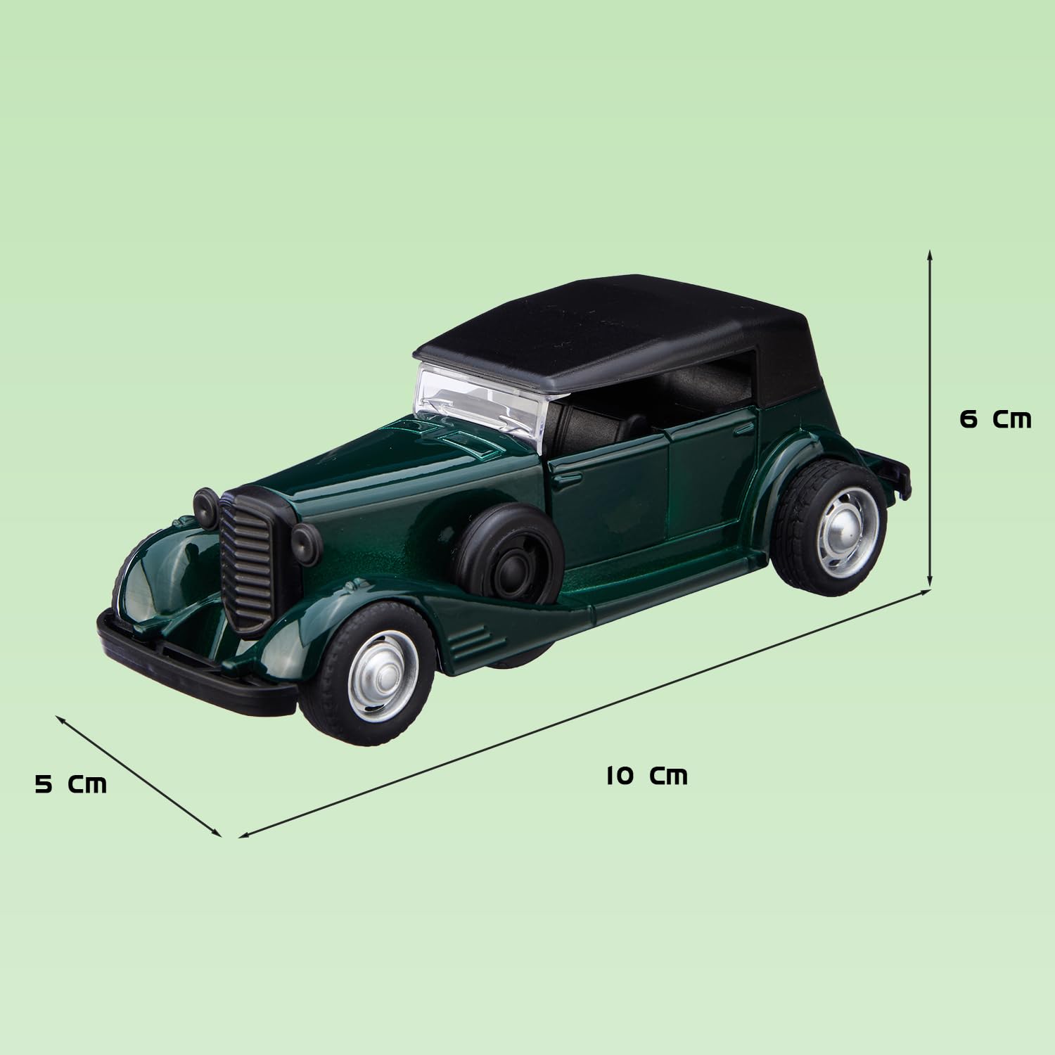 Amazon Brand – Metal Die Cast 1:37 Vintage Car with Top | Green | Collectible & Durable - Image 2