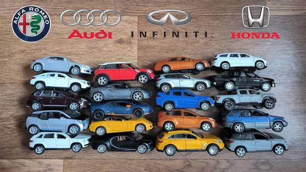 Popular die-cast miniature car brands for collectors.